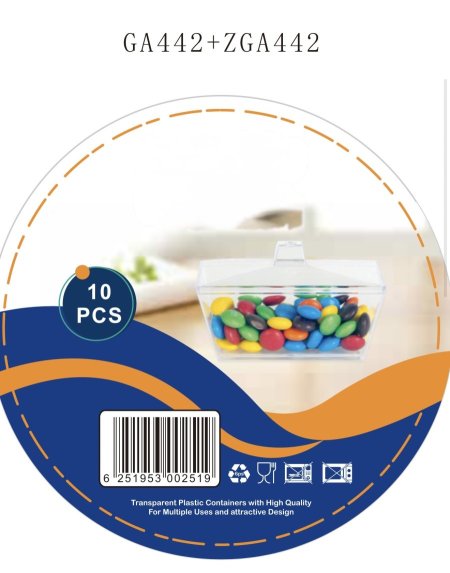 علب كرستال مستطيل مع غطاء